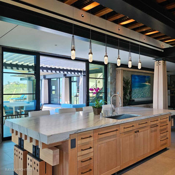 Romantic Modern Kitchen of Steel and Timber