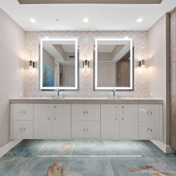 Coastal Modern Kitchen & Master Bathroom in The Colony