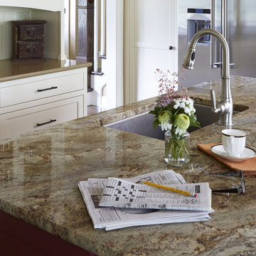 Strawberries and Cream Classic-white and red traditional kitchen