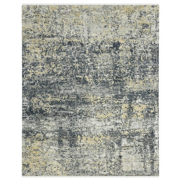 Mystique Area Rug, Gray and Gold, 8' x 10', Abstract