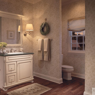 KraftMaid: Maple Vanity in Canvas with Cocoa Glaze