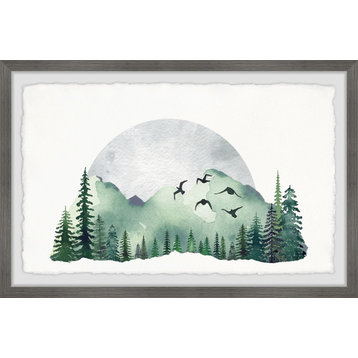 "Serene Forest" Framed Painting Print, 18x12