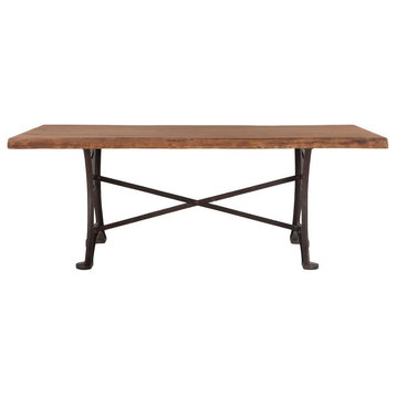 Blayne 80-Inch Live Edge Dining Table with Antique Zinc Base