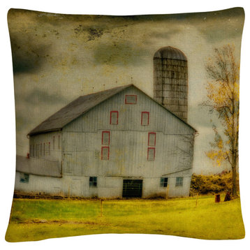 Lois Bryan 'Old Barn on Stormy Afternoon' Decorative Throw Pillow