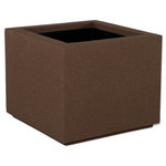 PolyStone Planters - Milan Square Outdoor Planter, Dark Brown - Give your favorite greenery a solid place to flourish with the Milan Square Planter. These Poly-Stone planters have an insulated core to assist with temperature fluctuations, allowing for better root growth. The simple clean lines of the Milan Square Planter will add style and fresh air to any space.