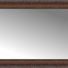 35"x17" Custom Framed Mirror, Embossed Brown