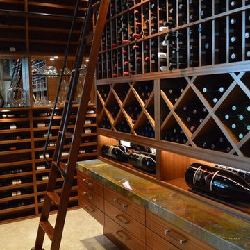 La Jolla, San Diego California Custom Wine Cellar Design Contemporary Mahogany