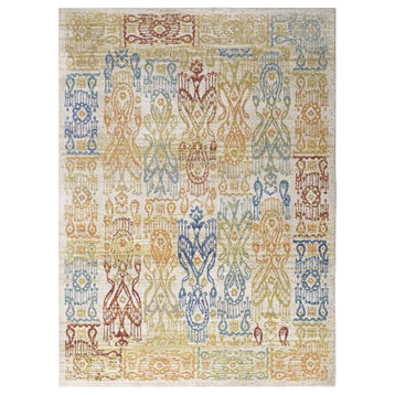 Solimar Distressed Southwestern Aztec 5x8 Area Rug in Multicolored