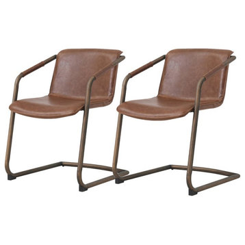 New Pacific Direct Indy 19.5" Side Chair in Antique Cigar Brown (Set of 2)