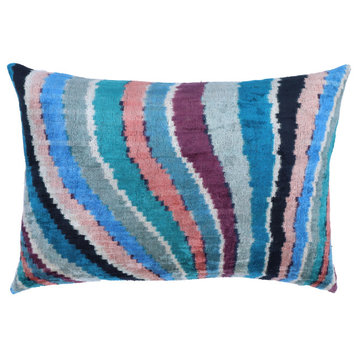 Canvello Handmade Multi Color Rainbow Pillow Donw Filled 16x24in