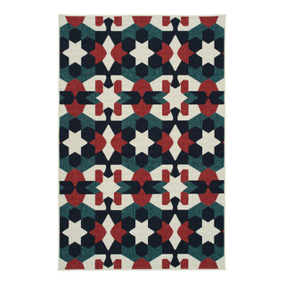 PTA05 Pianta Multi Machine-Made Indoor Outdoor Looped Area Rug, 7'10 x ...