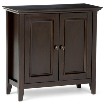 Maklaine Modern / Contemporary Solid Wood Low Storage Cabinet in Hickory Brown