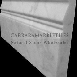 White Carrara Marble Italian Bianco Carrera 3/4" Baseboard Molding Polished - Products