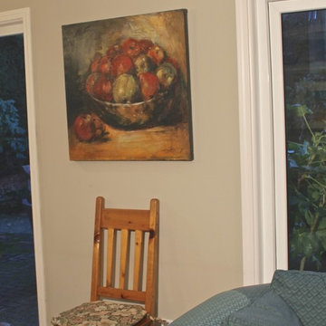 Small Space with Paintings in Dining room and Living room