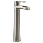 MR Direct - Vessel Faucet, Brushed Nickel - The 731-BN Single Handle Vessel Faucet is made with solid brass waterway construction and is available in a chrome, brushed nickel, or antique bronze finish. It is specially made to work with our vessel sink styles and is ADA approved. The dimensions for the 731-BN are 2 1/8" x 4" x 12 1/4". This faucet is pressure tested to ensure proper working conditions and is covered under a lifetime warranty. The 731-BN has a simple beauty that will enhance the look of any vessel sink.