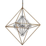 Troy Lighting - Epic 4 Light Pendant Small, G9 Wedgebase Xenon, Gold Leaf, Clear - Epic's been given a new look with this more transparent, glam version. With a Gold Leaf outer frame and an inner diamond of thick bevel-cut glass around a sputnik core candle cluster, this beauty is sure to make heads look up.