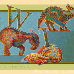 Monogram Monster ART PRINT (GREEN/TEAL palette example) - Kids Decor