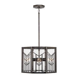 Robert Abbey - Octavius Blackened Nickel Four-Light Chandelier - Pendant Lighting