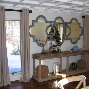 Puddled Grommet Draperies on Iron Rods