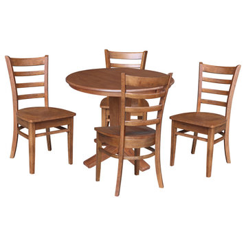 36" Round Extension Table with 4 Chairs