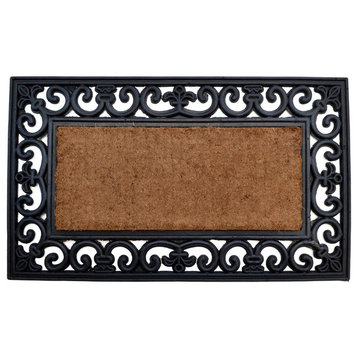 Imports Decor Country Rectangle Door Mat With Black And Brown Finish 702RBCM