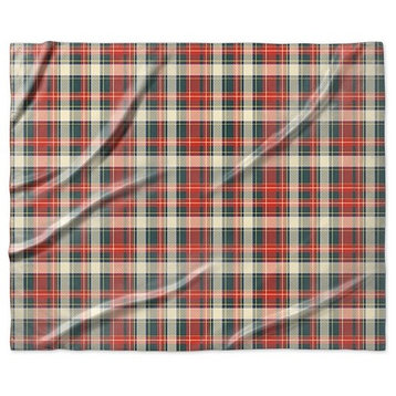 "Tartan Plaid in Traditional Holiday Colors" Sherpa Blanket 60"x50"