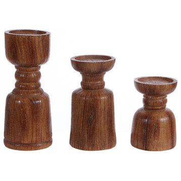 Safavieh Lia Set of 3 Candle Holder Brown