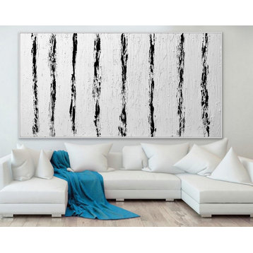 36" x 72" white minimal Large Modern abstract Painting