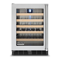 Viking 24" Undercounter Wine Cellar, Stainless Steel Left Hinge | VWCI1240GLSS - Beer And Wine Refrigerators