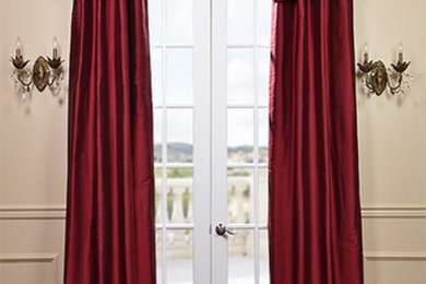 Ruched Bold Red Curtain