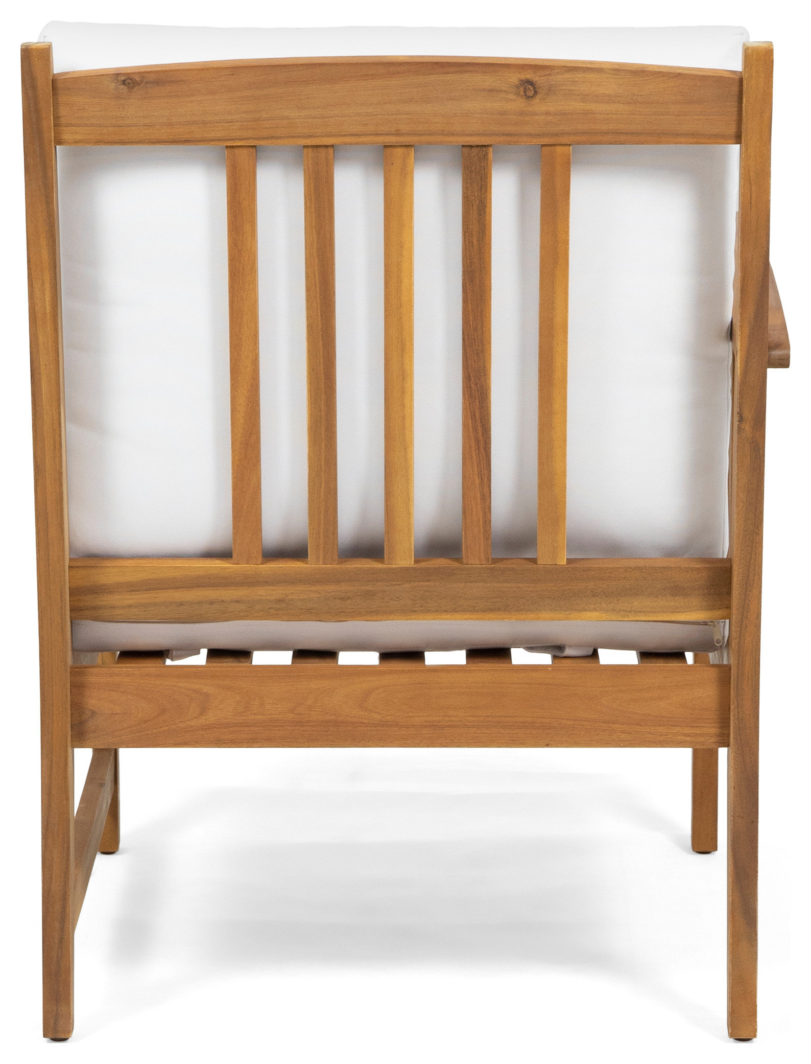 Maud Outdoor 5 Seater Acacia Wood Sofa Sectional Set, Brown Patina, White