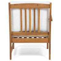 Maud Outdoor 5 Seater Acacia Wood Sofa Sectional Set, Brown Patina, White