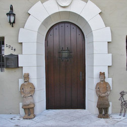 Mahogany Arched Impact Doors - Front Doors