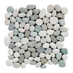 Green and White Pebble Tile - Products