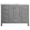 Gela Single Vanity, Gray, 48", Without Mirror