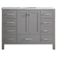 Gela Single Vanity, Gray, 48", Without Mirror