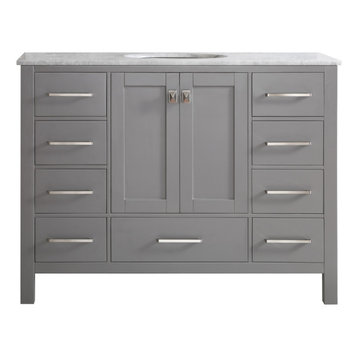 Gela Single Vanity, Gray, 48", Without Mirror