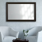 Frame My Mirror - Woodford Framed Wall Mirror, Walnut, 22"x30" - The unconventional lines of the Woodford framed mirror take design to a whole new level. This contemporary frame, with its wide, angular surface, is sure to be a star in any space.