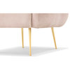 Channelled Accent Chair, Rosa Pink, Brass