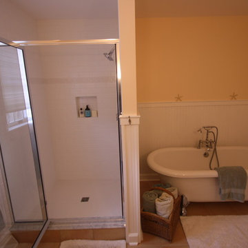 Bathroom remodel, claw foot tub, walk-in shower, older home 10998