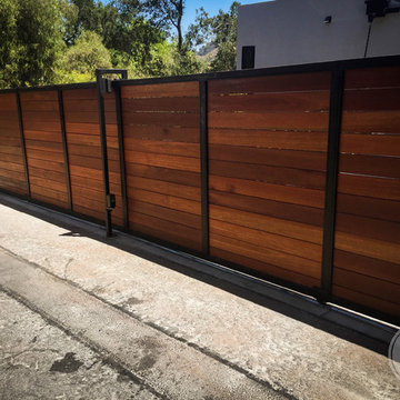 Wood & Iron Fencing with Entry Gate