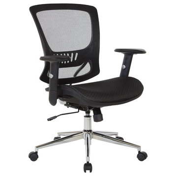 Mesh Screen Seat and Back Manager's Chair, Chrome Base