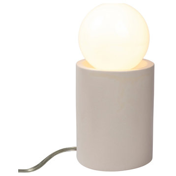 Short Pillar Table Lamp, Matte White