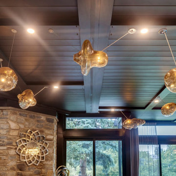 Non - Adjustable Pan Roof by StruXure over Glass Room