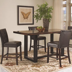 COASTER WESTBROOK 5-PIECE CASUAL RUSTIC COUNTER HEIGHT TABLE CHAIR SET - Dining Sets