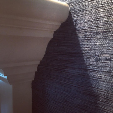 Navy Grasscloth Family Room