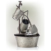 28" Tall Outdoor 3-Tier Metal Garden Tools Water Fountain