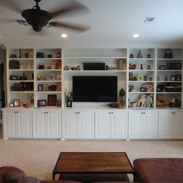 Game Room built-in TV center and shelves