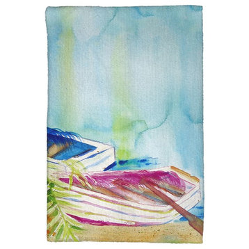 Watercolor Rowboats Kitchen Towel - Two Sets of Two (4 Total)