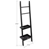 Lowry Wood Ladder Shelf, Black 18x14x58